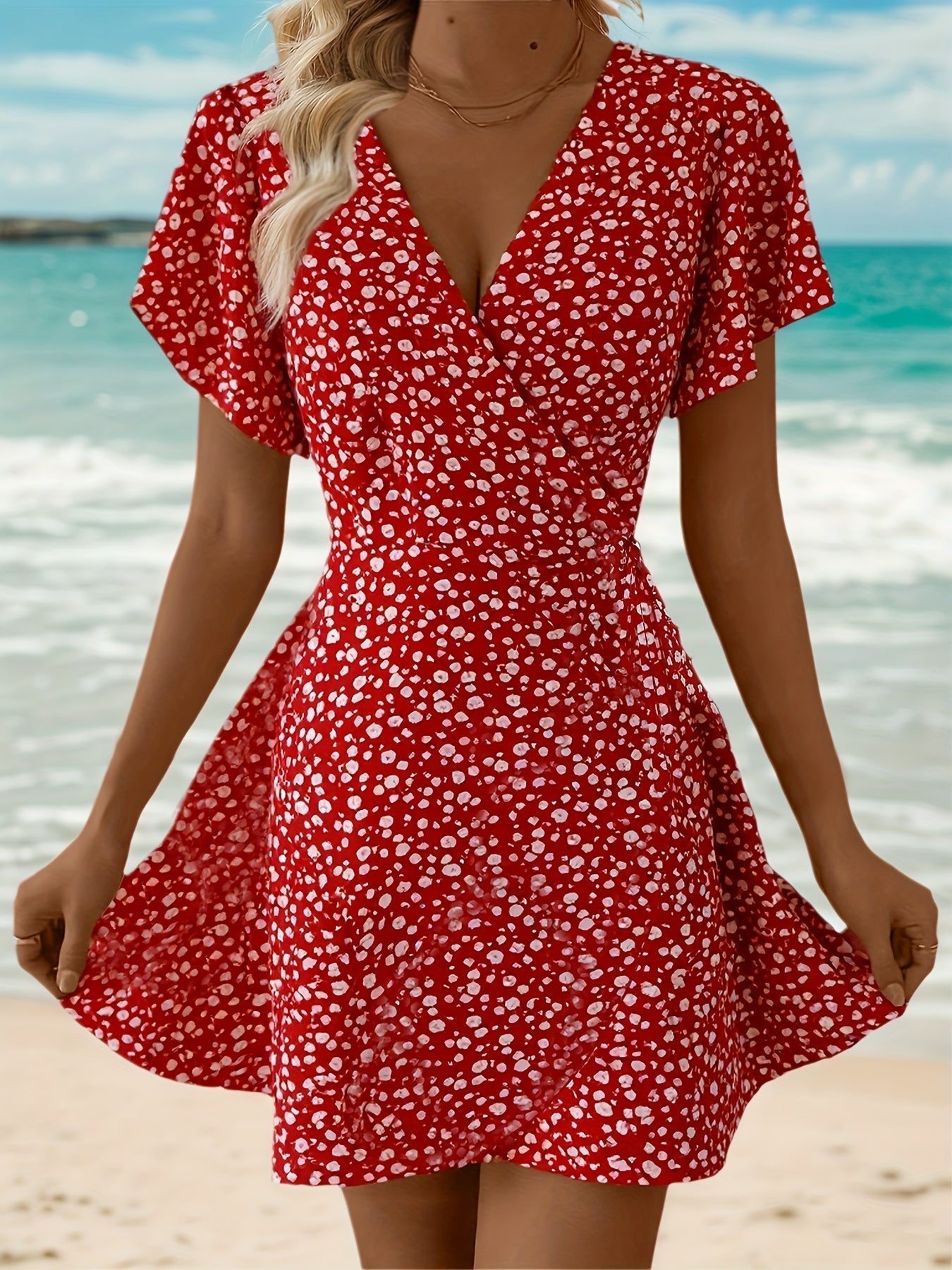 Dam Sommarklänning Kortärmad Omlott