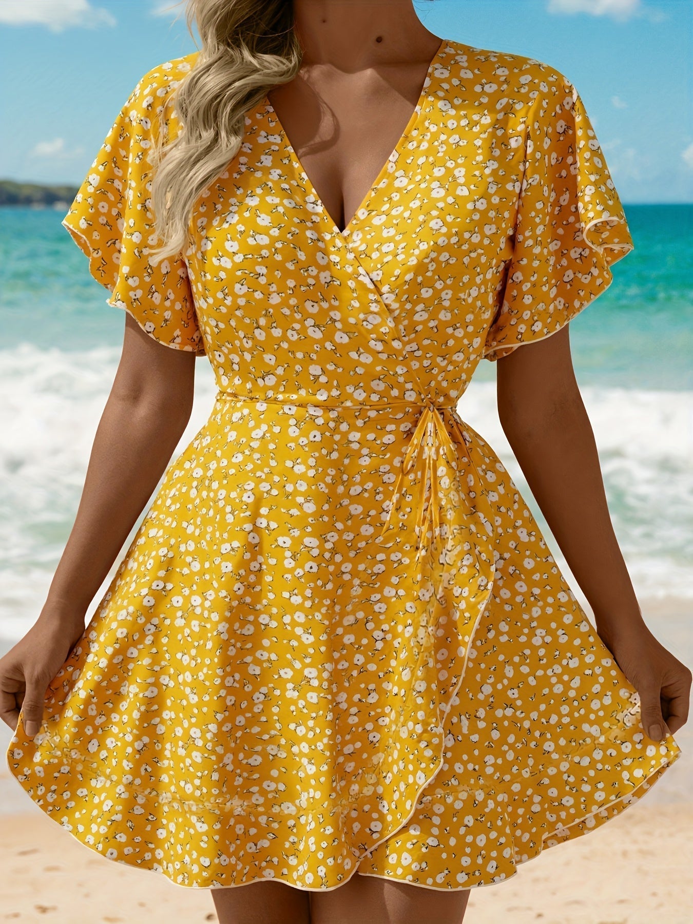 Dam Sommarklänning Kortärmad Omlott