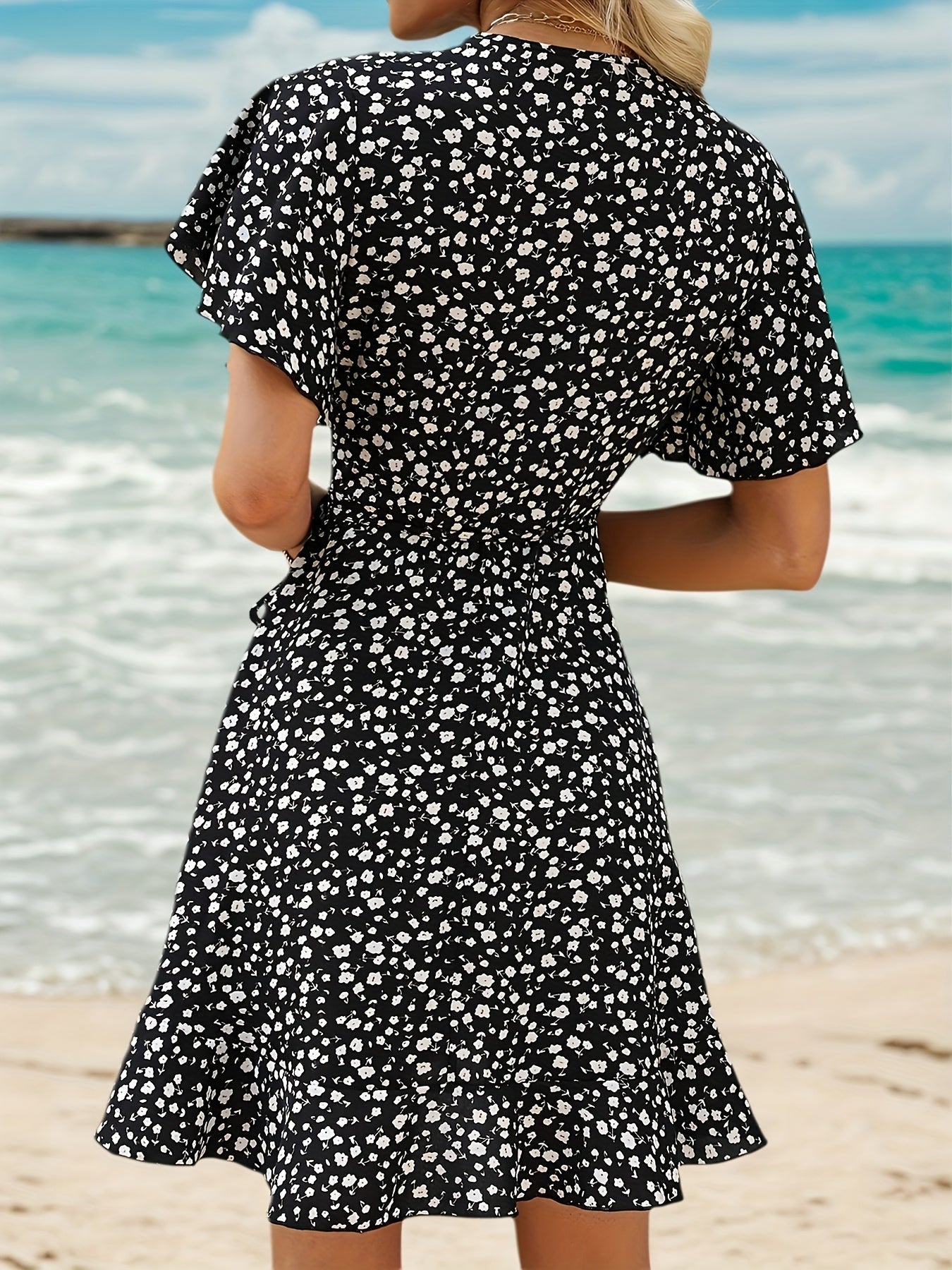 Dam Sommarklänning Kortärmad Omlott