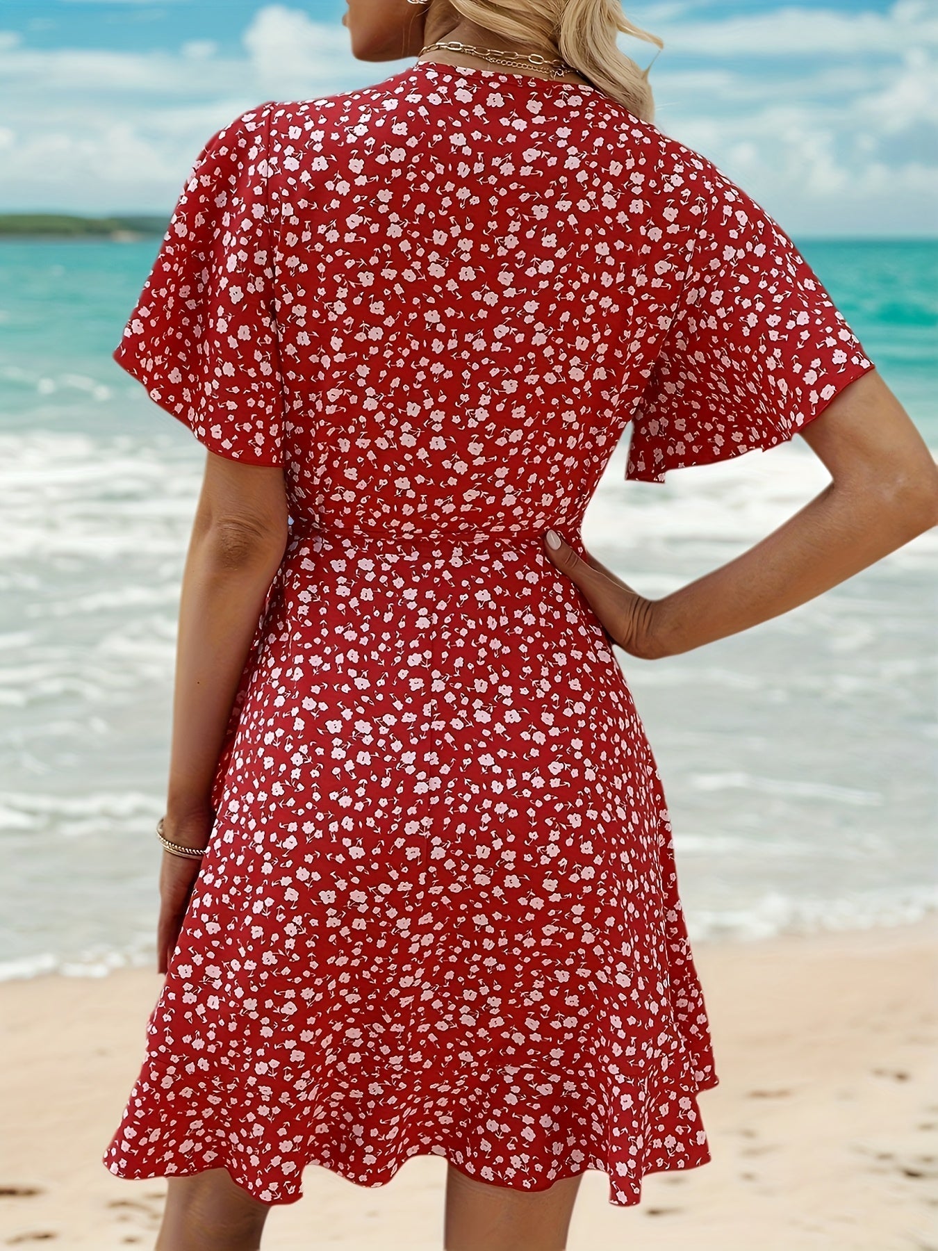 Dam Sommarklänning Kortärmad Omlott