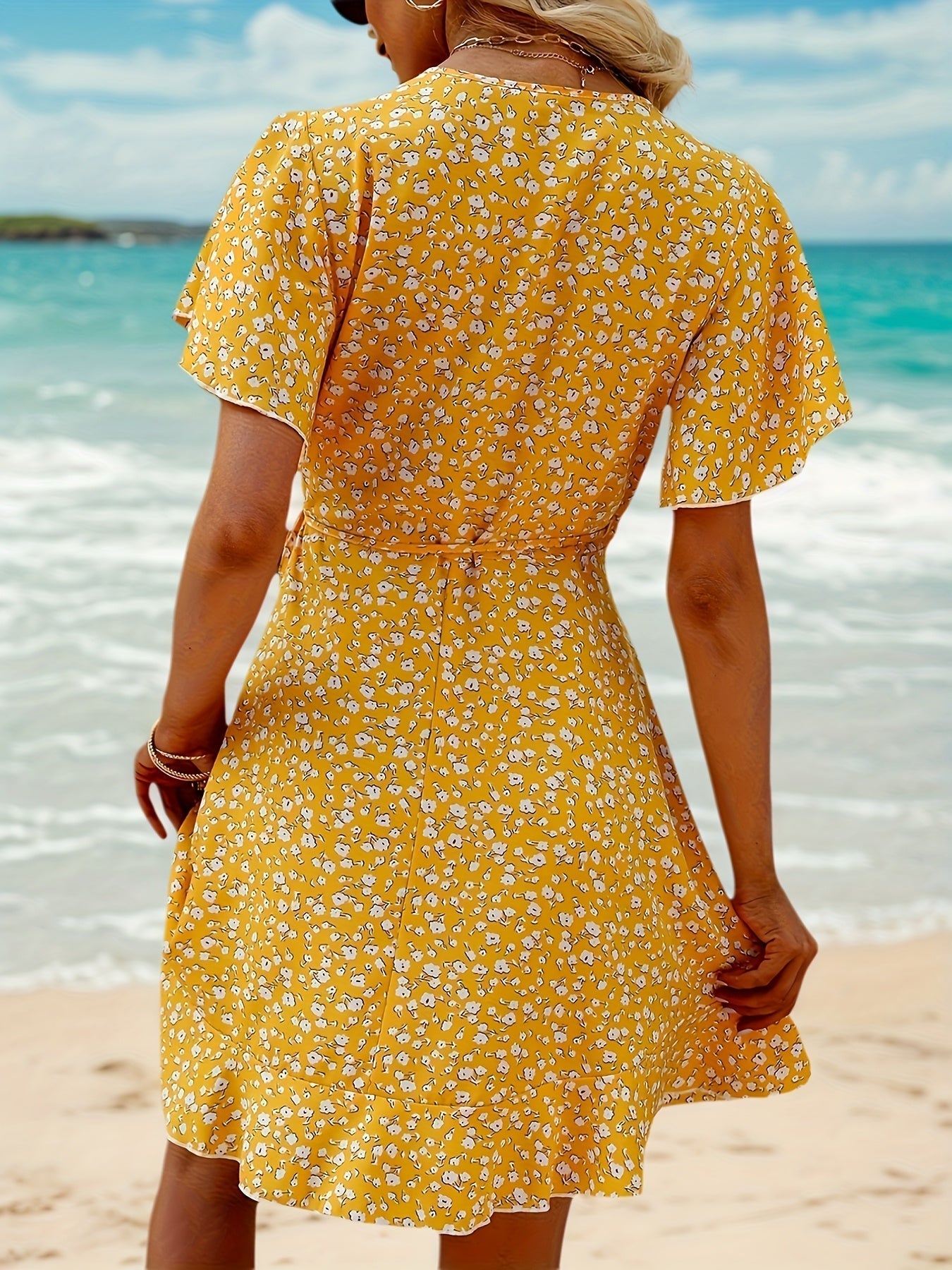 Dam Sommarklänning Kortärmad Omlott